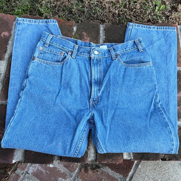Levis "505" regular fit straight leg blue jeans size 36 X 30 - Picture 3 of 6